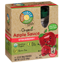 Full Circle Organic Apple Sauce Strawberries 4-3.2 oz Pouches