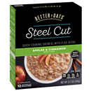 Better Oats Steel Cut Apple & Cinnamon Instant Oatmeal with Flaxseeds 10-1.23oz. Pouches