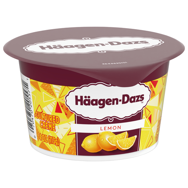 Haagen Dazs Cultured Cream Yogurt Style Snack, Lemon, 4 oz Cup