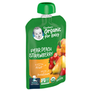 Gerber Organic 2nd Foods Fruit Pears Peaches & Strawberries
