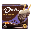 Dove Mini Sticks Vanilla Ice Cream with Dark Chocolate & Almonds, 6-1.85 fl oz Bars