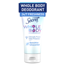 Secret Whole Body Cream Deodorant, Unscented, Sensitive
