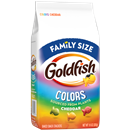 Goldfish Snack Crackers, Baked, Colors, Cheddar, Family Size