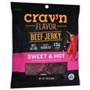 Crav'N Flavor Beef Jerky, Sweet & Hot