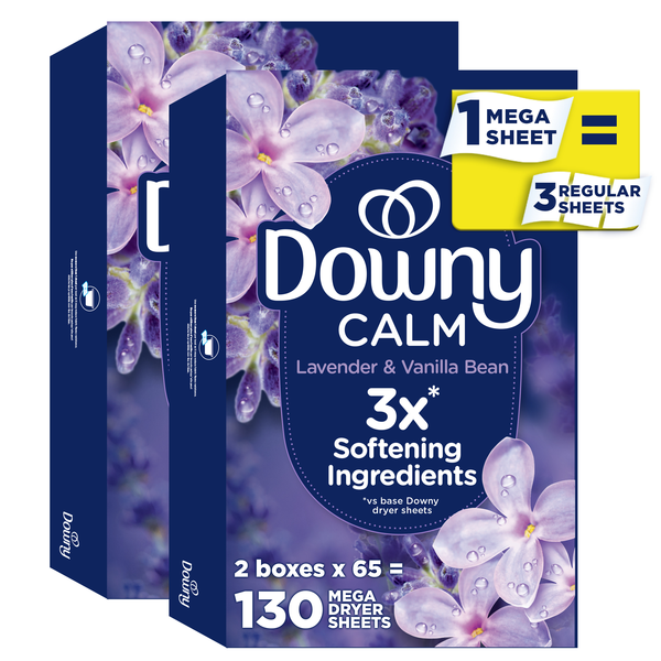 Downy Infusions CALM, Lavender and Vanilla Bean Mega Dryer Sheets