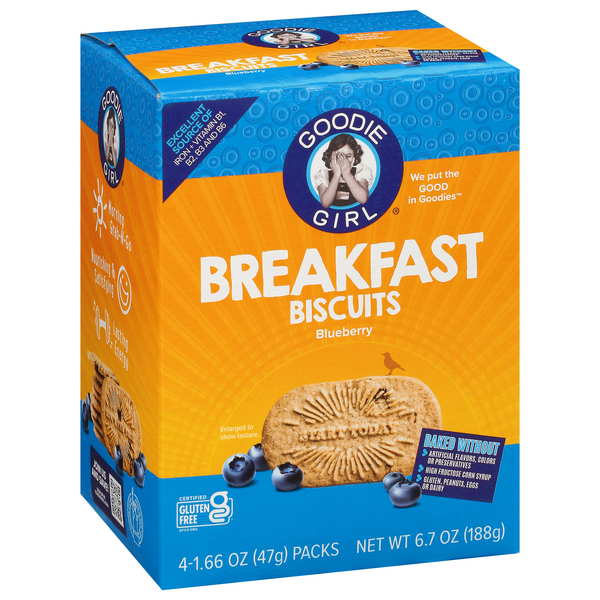 Goodie Girl Gluten Free Breakfast Biscuits, Blueberry 4-1.66 oz