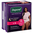 Depend for Women Large Maximum Absorbency Underwear, Blush Color