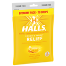 Halls Cough Drops, Sugar Free, Honey Lemon Flavor, Economy Pack