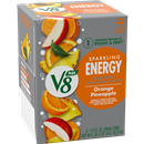 V8 Sparkling +Energy, Orange Pineapple, 4Pk