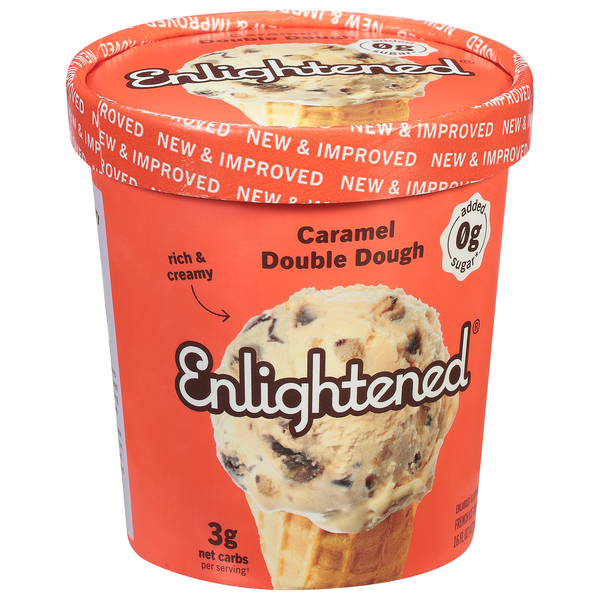 Enlightened Keto Ice Cream, Caramel Chocolate Double Dough | Hy 