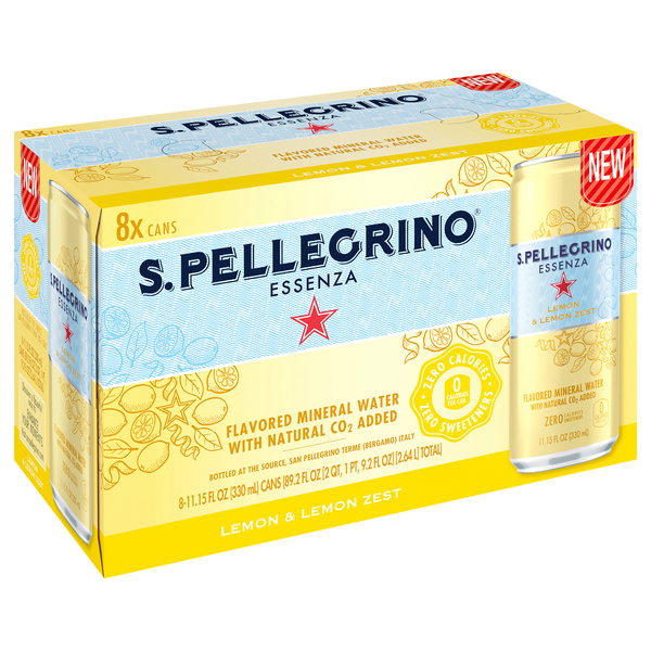 S. Pellegrino Lemon & Lemon Zest Flavored Mineral Water 8Pk