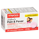TopCare Health Children's Pain & Fever 160mg Chewable Tablets Bubble Gum Flavor
