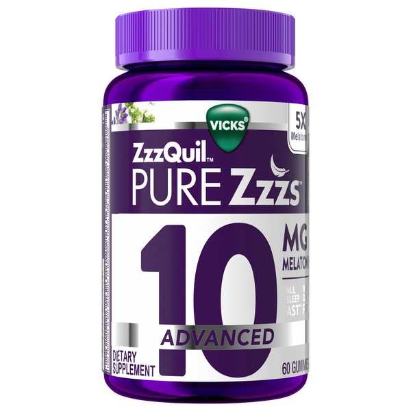 ZzzQuil PURE Zzzs Advanced, 10 Gummies, Berry Flavored | Hy-Vee