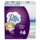 Puffs Ultra Soft Non-Lotion Facial Tissue, 4 Mega Cubes