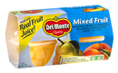 Del Monte Mixed Fruit in 100% Juice, 25% Less Sugar, 4-4 oz Cups