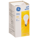 Ge Light Bulb, General Purpose, Soft White, 200 Watts