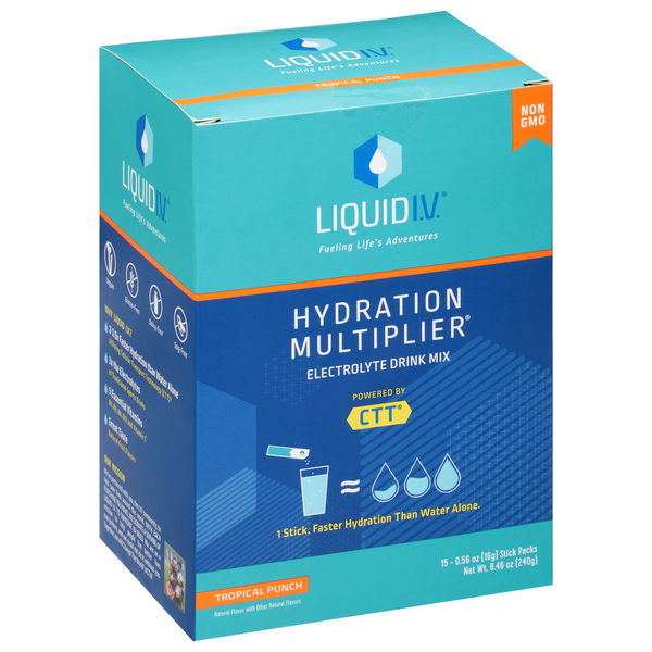 Liquid I.V. Electrolyte Drink Mix, Tropical Punch, Hydration Multiplier  15-0.56 oz. Stick Packs