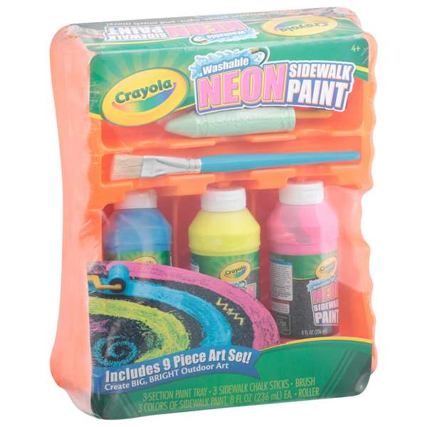 Crayola Washable Neon Sidewalk Paint 9-Piece Art Set