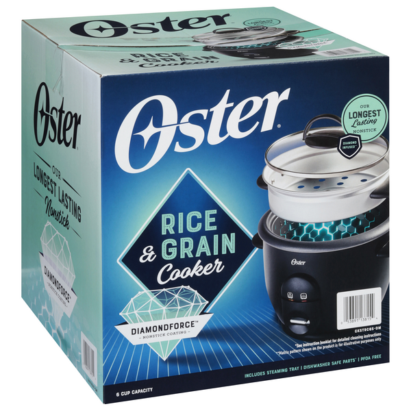 Oster Rice & Grain Cooker, Diamondforce Nonstick Coating, 6 Cup