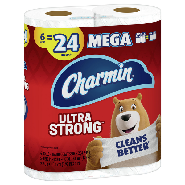 Charmin Ultra Strong Toilet Paper, 12 Mega Rolls 