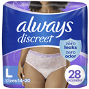 Always Discreet Underwear for Women, Maximum, Large