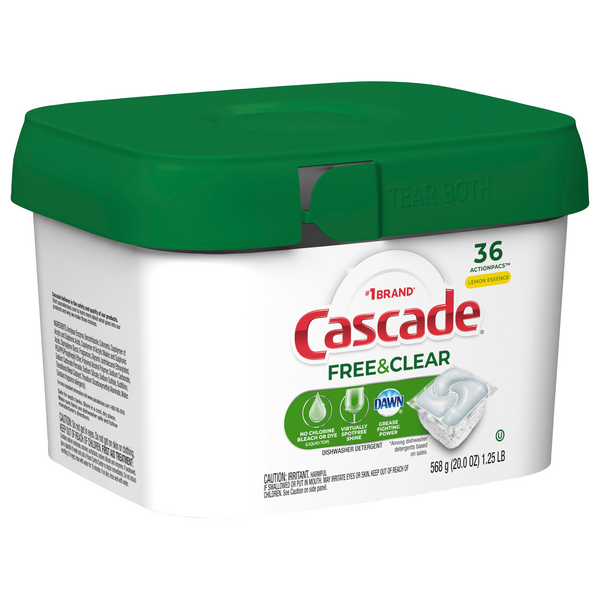 Cascade Dishwasher Detergent, Fresh Scent, Action Pacs 36 Ea, Detergents