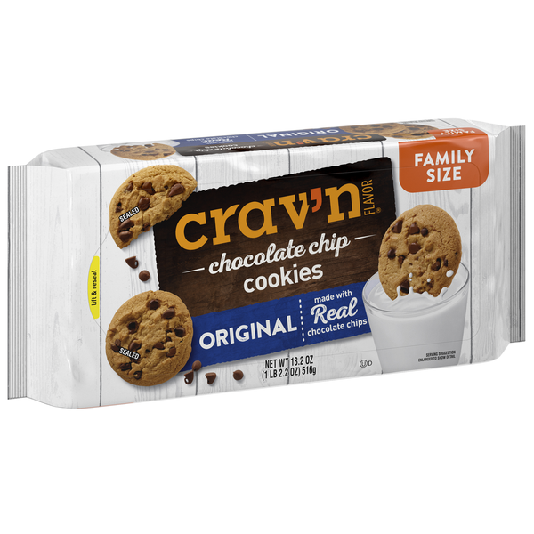 Crav'N Flavor Cookies, Chocolate Chip, Original, Family Size | Hy
