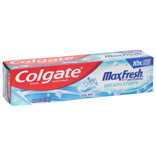 かなっぺ Colgate Max Fresh Toothpaste, With Whitening Breath Strips, Cool