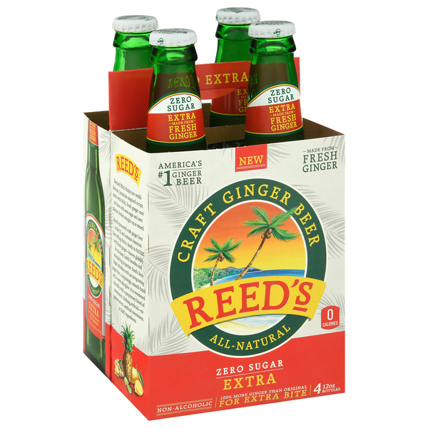 Bere Reeds Reeds Craft Ginger Beer, Extra Zero Sugar 4 Pack | Hy-Vee Aisles Online ...