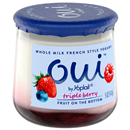 Yoplait Oui Whole Milk French Style Yogurt, Fruit On the Bottom, Triple Berry