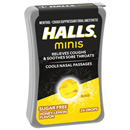 Halls Minis Menthol Honey Lemon Flavor Cough Suppressant/Oral Anesthetic Drops