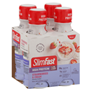 SlimFast Advanced Nutrition RTD Strawberries & Cream Meal Replacement Shakes 4Pk