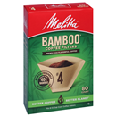 Melitta Bamboo Paper Cone Coffee Filters, #4 Size