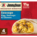 Jimmy Dean Breakfast Burritos with Egg, Sausage, and Cheese, Frozen, 4 Count