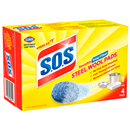 S.O.S Reusable Soap Filled Steel Wool Cleaning Pads 4Ct