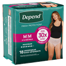 Depend For Women Fit-Flex Incontinence Underwear, Maximum Absorbency, M, Blush