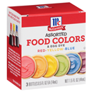 McCormick Food Colors & Egg Dye, Red, Yellow, Blue, Assorted 3Ct