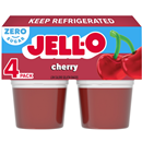 Jell-O Sugar Free Cherry Low Calorie Gelatin Snacks 4Ct