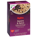 Hy-Vee Raisins & Spice Instant Oatmeal 10-1.51oz Packets