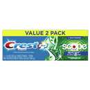Crest Complete+ Whitening Scope Outlast Toothpaste, Mint, 2-5.4 oz
