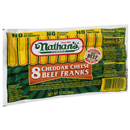 Nathan's Famous Cheddar Cheese Beef Franks 8Ct