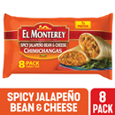 El Monterey Spicy Jalapeno Bean & Cheese Chimichangas 8Pk