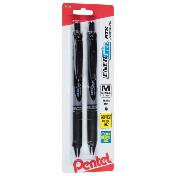 Pentel EnerGel Black Retractable, Medium