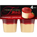 Temptations by Jell-O Strawberry Cheesecake Snacks 4Pk Cups