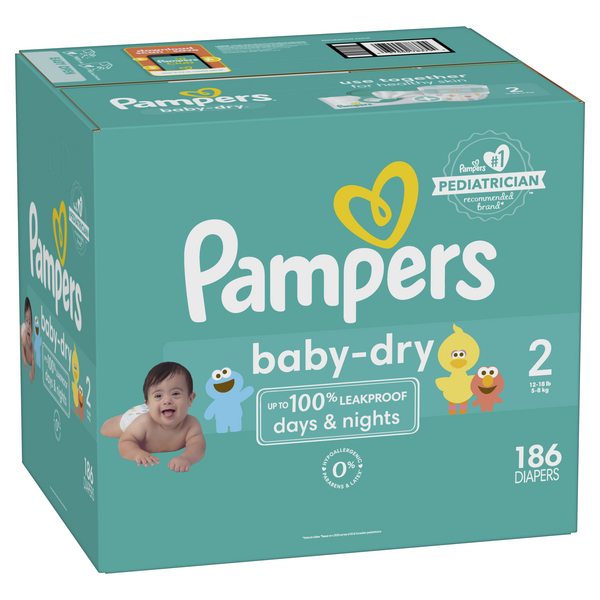 Pampers Baby Dry Newborn Size 2 Mini Jumbo Pack (2 x 94 diapers), Shop  Today. Get it Tomorrow!
