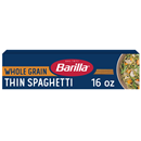 Barilla Whole Grain Thin Spaghetti Pasta - Non-GMO Pasta Made With 100% Whole Grain Durum Wheat - Great Source of Fiber