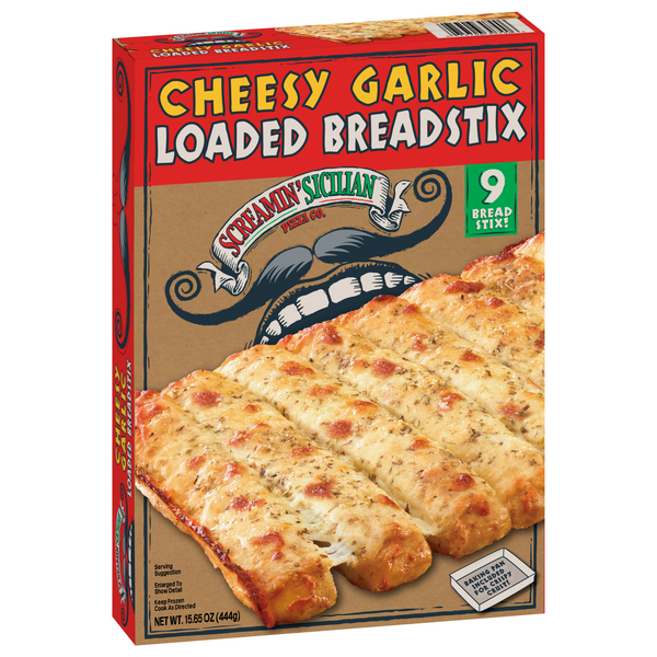 Screamin' Sicilian Pizza Co., Cheesy Garlic Loaded Breadstix, 9Ct