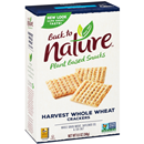 Back to Nature Plant Based Snacks Harvest Whole Wheat Crackers