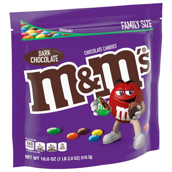 M&M's ~ Dark Chocolate Peanut ~ m and m ~ Candy ~ 18oz