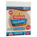 Mission Carb Balance Whole Wheat Burrito Size Tortilla Wraps, 6Ct